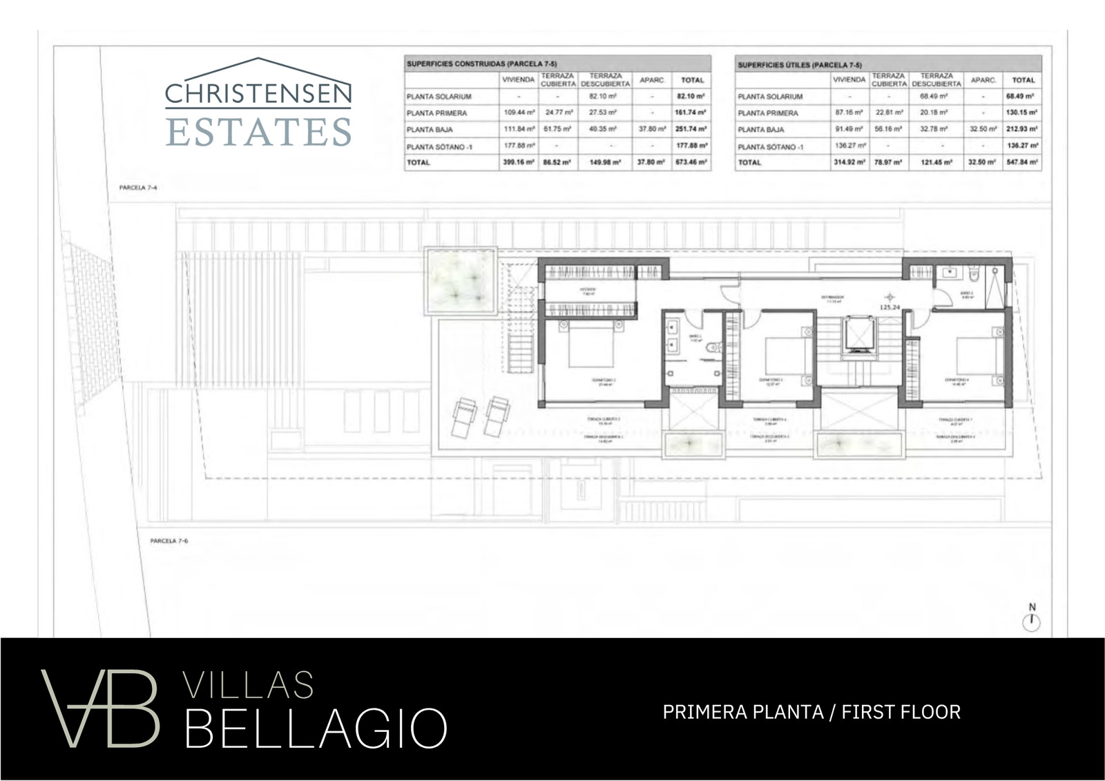 Erster Stock: Auf dieser Ebene befinden sich ruhige Schlafzimmersuiten, die jeweils als privates Refugium mit eigenem Badezimmer und Zugang zu Terrassen gestaltet sind.