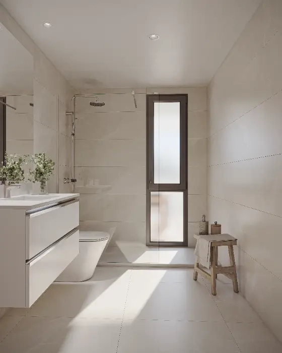 Moderne Badezimmer verfügen über hochwertige Oberflächen und Armaturen und schaffen eine saubere und komfortable Atmosphäre.