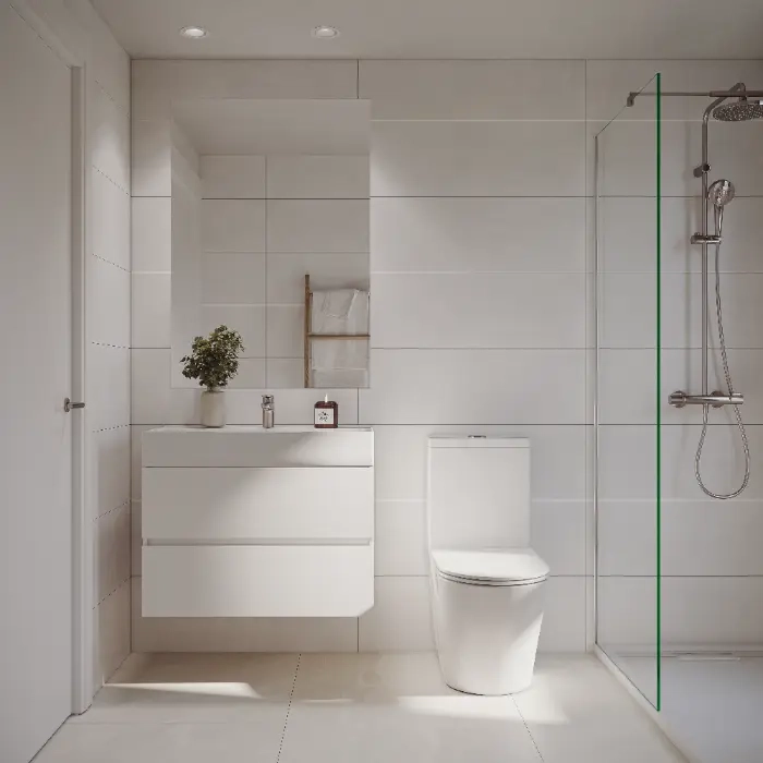 Die Zweitbadezimmer halten den gleichen hohen Standard an zeitgenössischem Design und Qualität bei.